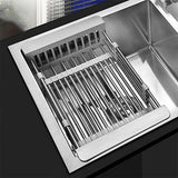 Stainless Steel Storage Sink Drain Basket Dish Drying Rack Kitchen Organizer Au - 45-Degree Angle