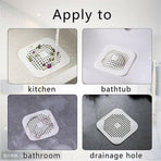 2Pc Square Drain Cover For Shower Drain Hair Catcher Flat Silicone Plug For Bath - 2PCS-White