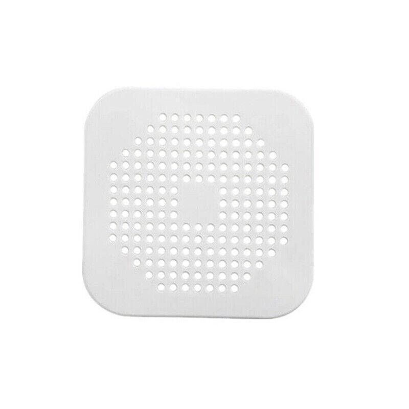 2Pc Square Drain Cover For Shower Drain Hair Catcher Flat Silicone Plug For Bath - 2PCS-White