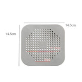 2Pc Square Drain Cover For Shower Drain Hair Catcher Flat Silicone Plug For Bath - 1PC White+ 1PC Grey - 45-Degree Angle