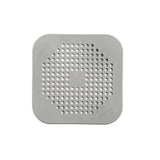 2Pc Square Drain Cover For Shower Drain Hair Catcher Flat Silicone Plug For Bath - 1PC White+ 1PC Grey - Close-Up Angle