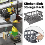 Kitchen Sink Caddy Storage Organizer Steel Sponge Soap Brush Holder Faucet Rack