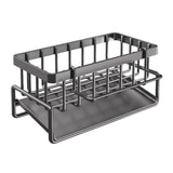 Kitchen Sink Caddy Storage Organizer Steel Sponge Soap Brush Holder Faucet Rack - Front View