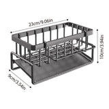 Kitchen Sink Caddy Storage Organizer Steel Sponge Soap Brush Holder Faucet Rack - Side View