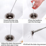 Flexible Spring Pick Up Tool Drain Cleaner Stick Snake Hair Remover