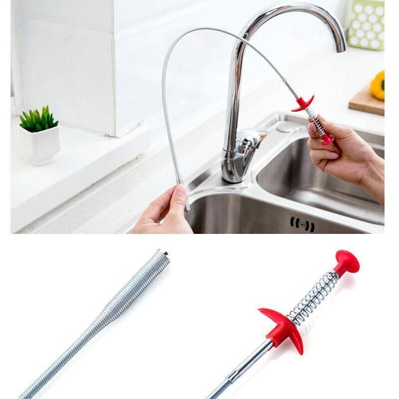 Flexible Spring Pick Up Tool Drain Cleaner Stick Snake Hair Remover
