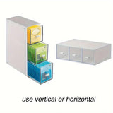 Storage Box 3Drawers DIY Desktop Plastic Transparent Coffee Sugar Jewelry Box - Top-Down View