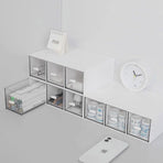 Storage Box 3Drawers DIY Desktop Plastic Transparent Coffee Sugar Jewelry Box
