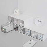 Storage Box 3Drawers DIY Desktop Plastic Transparent Coffee Sugar Jewelry Box - 45-Degree Angle