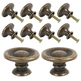 10/20/40Pcs Antique Brass Drawer Knobs Vintage Cabinet Handles Cupboard Pulls - 10PCS - Side View