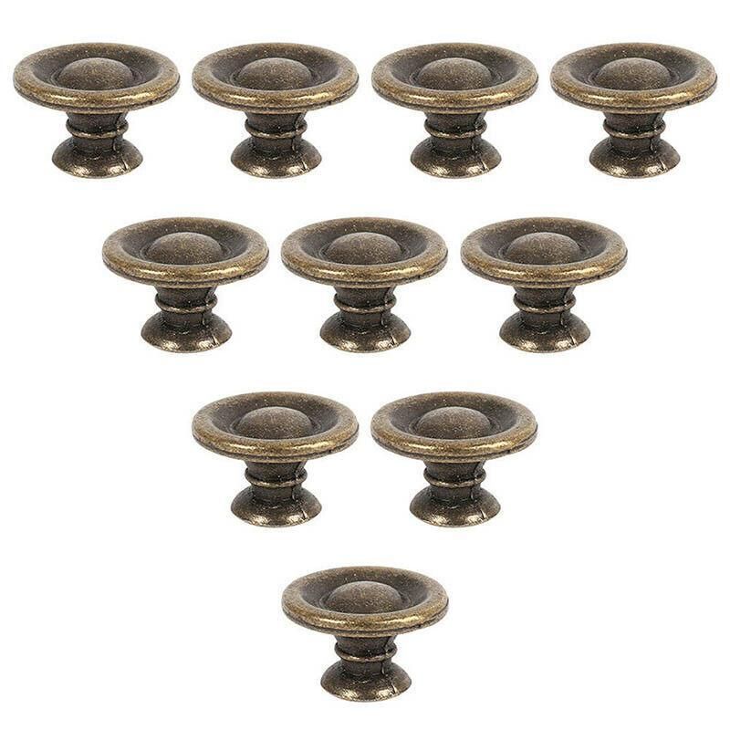 10/20/40Pcs Antique Brass Drawer Knobs Vintage Cabinet Handles Cupboard Pulls - 10PCS
