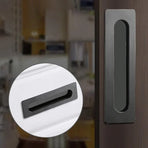 Matte Black Flush Pull Handle for Sliding Door Cabinet Drawer Kitchen Furniture - 128MM