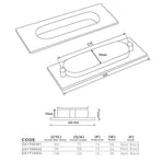 Matte Black Flush Pull Handle for Sliding Door Cabinet Drawer Kitchen Furniture - 128MM