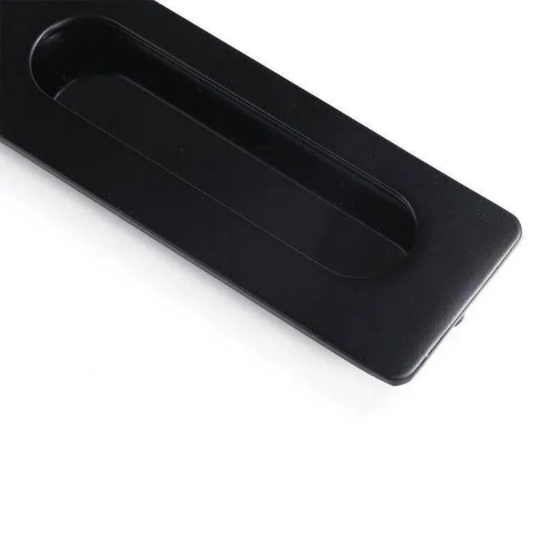 Matte Black Flush Pull Handle for Sliding Door Cabinet Drawer Kitchen Furniture - 128MM