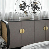 Door Pull With Screws Cupboard Handle Decor Home Semi Circle Cabinet Knob Diy - Copper - Top-Down View