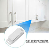 2/6/10/24/48Pcs White Magnetic Door Catch Cupboard Cabinet Wardrobe Drawer Latch - 2PCS - Top-Down View
