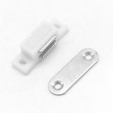 2/6/10/24/48Pcs White Magnetic Door Catch Cupboard Cabinet Wardrobe Drawer Latch - 2PCS - Close-Up Angle