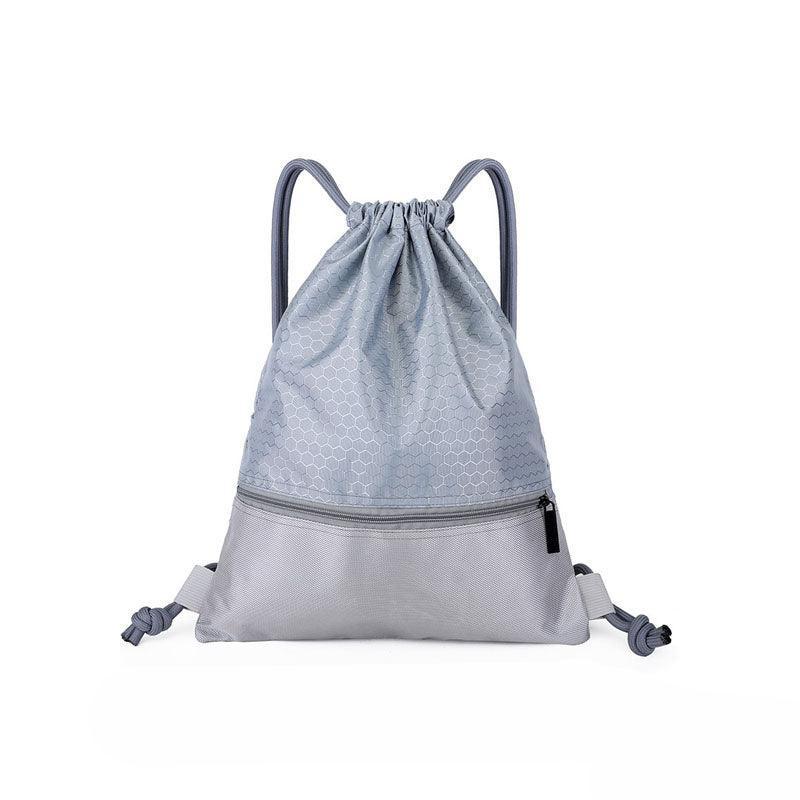 Backpack Sport Pack String Tote Gym Bag Cinch Sack School Drawstring Capacity - Grey