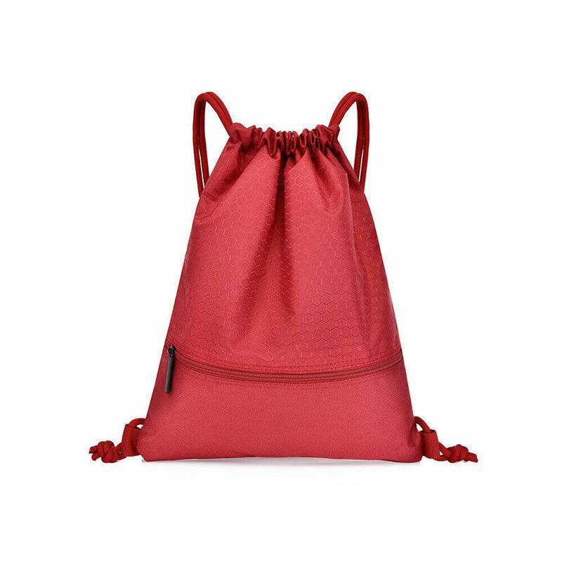 Backpack Sport Pack String Tote Gym Bag Cinch Sack School Drawstring Capacity - Orange
