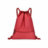 Backpack Sport Pack String Tote Gym Bag Cinch Sack School Drawstring Capacity - Orange - Low Angle