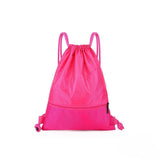 Backpack Sport Pack String Tote Gym Bag Cinch Sack School Drawstring Capacity - Orange