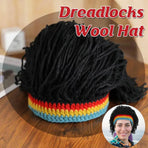 1-Piece Black Knitted Novelty Wig Hat