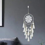 Handmade Dream Catcher Natural Macrame Hairball Art Wall Hanging Room Home Decor - Rear View