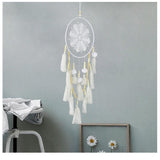 Handmade Dream Catcher Natural Macrame Hairball Art Wall Hanging Room Home Decor - Close-Up Angle