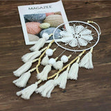 Handmade Dream Catcher Natural Macrame Hairball Art Wall Hanging Room Home Decor - Top-Down View