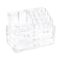 Holder Cosmetic Makeup Organiser 4 Drawer Storage Jewellery Box Clear Acrylic - Without Black Mesh Pad