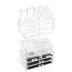 Holder Cosmetic Makeup Organiser 4 Drawer Storage Jewellery Box Clear Acrylic - Without Black Mesh Pad