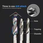 6X Hss Hex Shank Tap Drill Bits Metric Thread Screw Tapping Compound Set Tool
