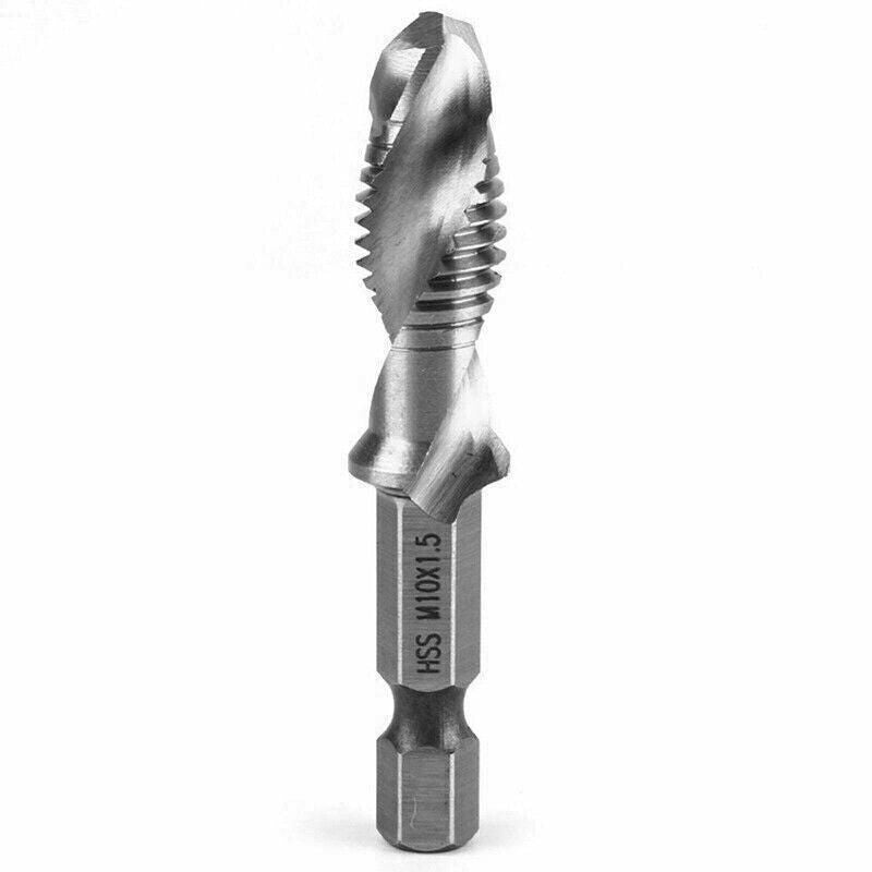 6X Hss Hex Shank Tap Drill Bits Metric Thread Screw Tapping Compound Set Tool