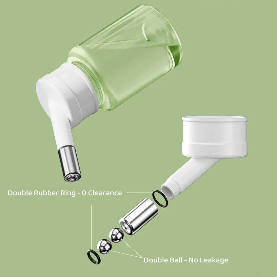 Pet Water Bottle for Hamster Guinea Pig Rabbit Vacuum Drinking Feeder Kettle - 120ml-Green