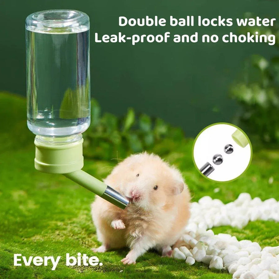 Pet Water Bottle for Hamster Guinea Pig Rabbit Vacuum Drinking Feeder Kettle - 120ml-Green