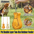 Portable Pet Water Bottle Outdoor Feeder Dual Purpose Drinking Travel Use - White