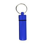 Aluminum Pill Box Case Bottle Cache Drug Holder Keychain Container Waterproof - Blue