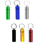 Aluminum Pill Box Case Bottle Cache Drug Holder Keychain Container Waterproof - Red