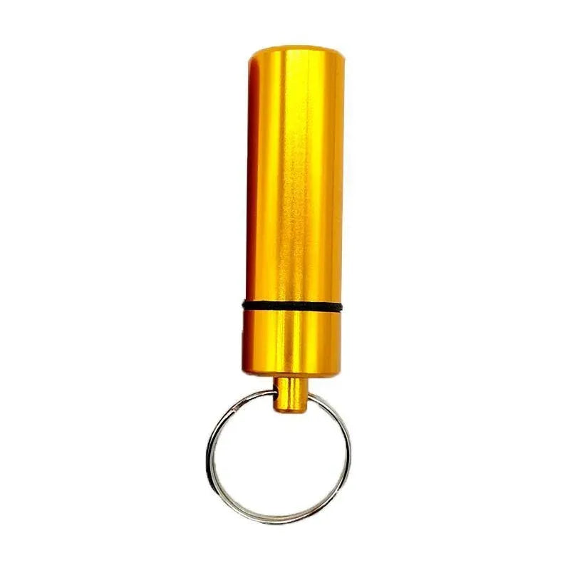 Aluminum Pill Box Case Bottle Cache Drug Holder Keychain Container Waterproof - Red