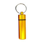 Aluminum Pill Box Case Bottle Cache Drug Holder Keychain Container Waterproof - Yellow