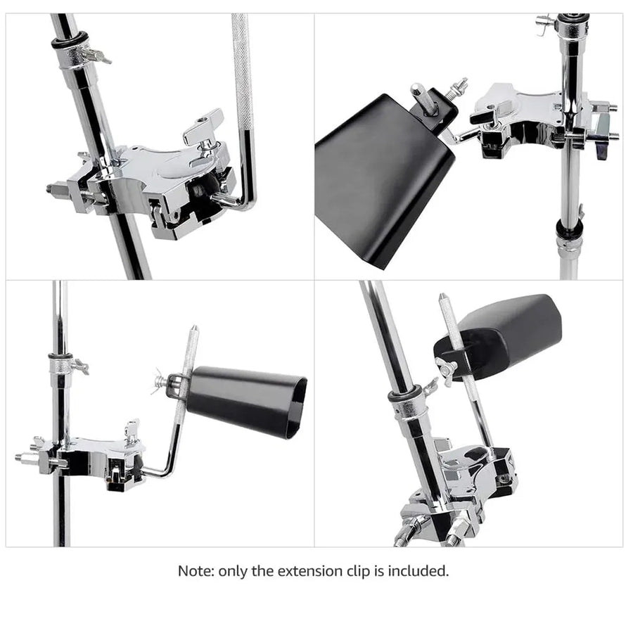 Drum Set Tom Clamp Extension Clip Adjustable Anti-Slip For Drum Kit Expansion