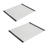 Multifunctional Stainless Steel Draining Rack Folding Sink Organizer for Kitchen - 580 x 400mm - Side View