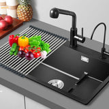 Multifunctional Stainless Steel Draining Rack Folding Sink Organizer for Kitchen - 580 x 400mm - 45-Degree Angle