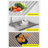 Multifunctional Stainless Steel Draining Rack Folding Sink Organizer for Kitchen - 580 x 400mm - Extra Image