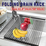 Multifunctional Stainless Steel Draining Rack Folding Sink Organizer for Kitchen - 580 x 400mm - Extra Image