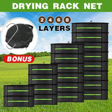 2-8 Tier Drying Net Large Shelf Hydroponic Hanging Grow Herb Plant Dry - 2 Layers