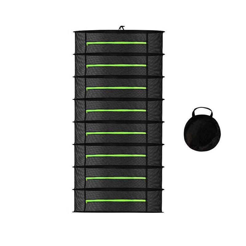 2-8 Tier Drying Net Large Shelf Hydroponic Hanging Grow Herb Plant Dry - 6 Layers
