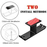 Universal Dj Headphone Pc Hanger Hook Tape Under Desk Dual Headset Mount Holder - Black - Top-Down View