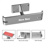 Universal Dj Headphone Pc Hanger Hook Tape Under Desk Dual Headset Mount Holder - Black - Close-Up Angle