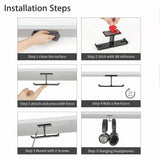 Universal Dj Headphone Pc Hanger Hook Tape Under Desk Dual Headset Mount Holder - Black - Extra Image